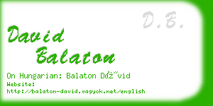 david balaton business card